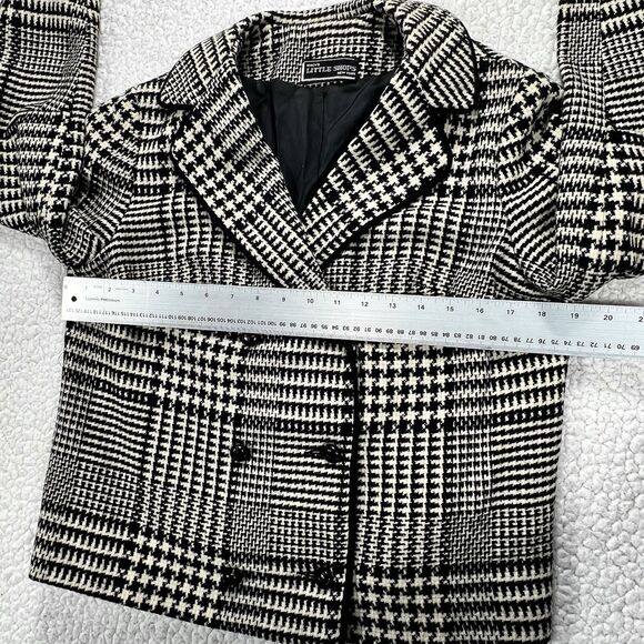 VTG Macy’s Little Shops Houndstooth Cropped Blazer Jacket Wool Tweed 60s Mod USA - Picture 8 of 11